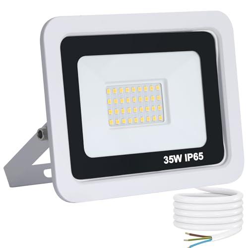 Mille Lucciole Faretto LED da Esterno 30W,Faro LED Esterno 3000LM,Faretto LED Impermeabile IP65,Faretti LED Esterno 36 LED 4500K Bianco Neutro,Faretto a LED Per Giardino Cortile Garage【Guscio Bianco】