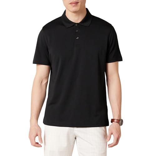 Amazon Essentials Polo da Golf, Maniche Corte, Slim Fit, Asciugatura Rapida Uomo, Nero, M
