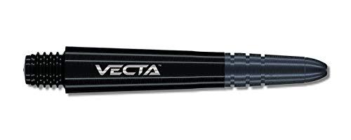 WINMAU Asta del dardo - Vecta Policarbonato Steli di Freccette - 1 Set per Confezione (3 Freccette Aste in Totale) - Accessori Professionali per Freccette - Nero e Nero Aste Medie