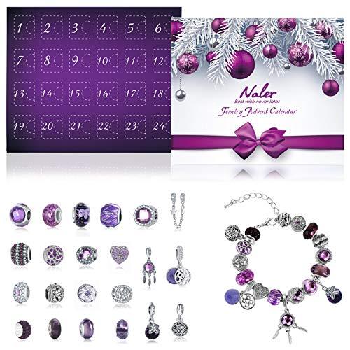 Naler Calendario Avvento 2024 Bambina Calendario dell Avvento 2024 Bracciali Fai da Te Regali Calendario dell'avvento per Ragazza 5 6 7 8 9 10 11 12 Anni