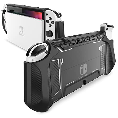 mumba Custodia Dockable per Nintendo Switch OLED 2021, [Blade Serie] Accessori Cover Protettiva Grip TPU Compatibile con Joy-Con Controller (Nero)