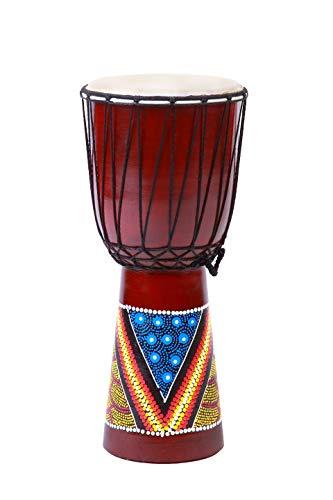 20cm alto x 10-12cm (superficie di gioco) Bambini Djembe Drum Drum Bongo dipinto a mano