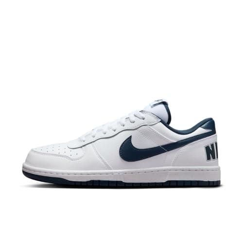 NIKE Big Low, Scarpe da Basket Uomo, Blanco (White/Midnight Navy), 42 EU
