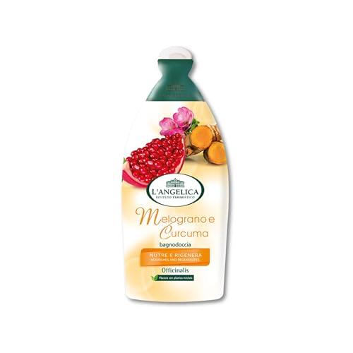 L'Angelica Officinalis Bagnoschiuma con Melograno e Curcuma, Bagnodoccia Nutriente e Rigenerante, Docciaschiuma Senza Parabeni o Siliconi, 1 confezione da 500 ml