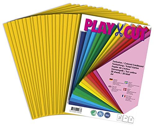 PLAY-CUT, Cartoncino A4, 220 g/m2, giallo sole, 20 fogli, tinta unita