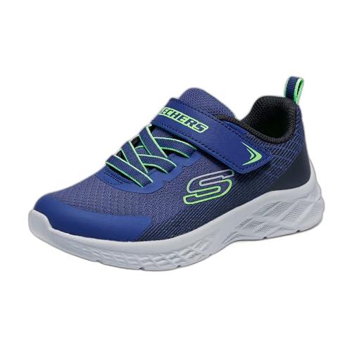 Skechers Boys, Sneaker, Navy Textile/Synthetic/Black & Lime Trim, 36 EU