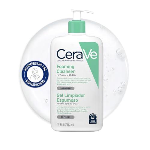 CeraVe Schiuma Detergente, Per Viso e Corpo, Per Pelli da Normali a Grasse, Pelle Libera da Impurità, Barriera Cutanea Rafforzata, Con Ceramidi Essenziali, Acido Ialuronico e Niacinamide, 562 ml
