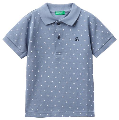 United Colors of Benetton Maglia Polo M/M 38YVG300I, Blu 63M, 82 Bambino