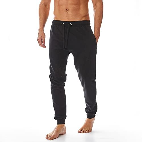 Iron Mountain IMPNT206 Pantaloni da Jogging ecologici per Uomo Realizzati con Filati riciclati, Fondo con Polsini, Nero, M
