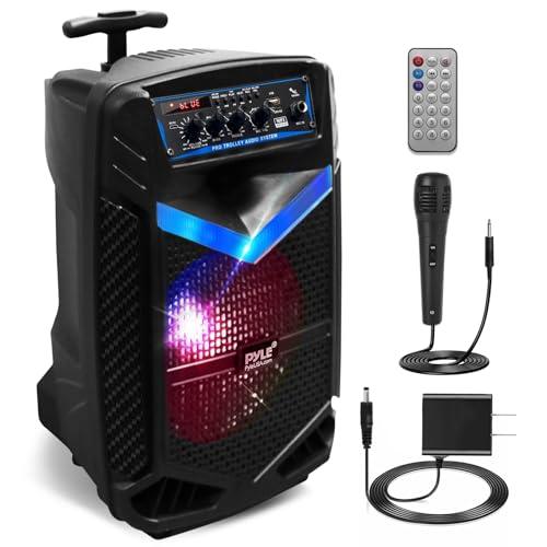 Pyle Speaker Bluetooth Portatile, Ricaricabile da 400W con Subwoofer da 20,32 cm e Tweeter da 2,54 cm, Funzione di Registrazione, Ingresso Microfono, USB/SD, Radio