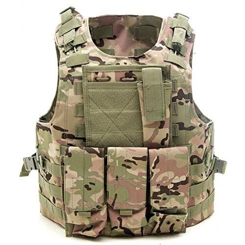 Bon amixyl Maglia per Tattico Militare Esercito Poliestere Airsoft Gilet da Caccia per all’Aperto Campeggio Escursionismo Tactical Vest CP Tarnung.