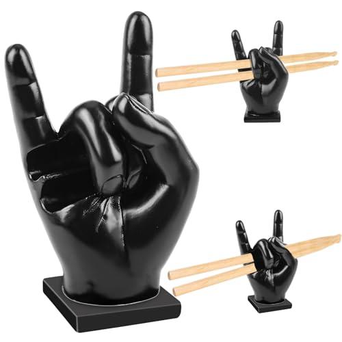 Porta Bacchette Batteria, Supporto Per Bacchette Da Batteria, Espositore Per Bacchette Rock, Espositore Per Bacchette In Resina, Decorazione Per La Casa, Regalo Divertente Per Batteristi (Nero)