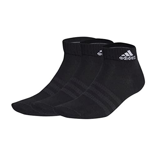 adidas Unisex - Adulto Thin and Light Ankle Socks 3 Pairs, Black / White, 4.5-6