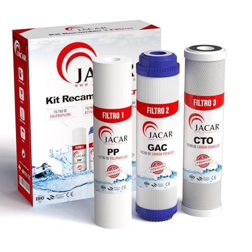 JACAR Filtri Osmosi Inversa 3 Fasi Universale con Attrezzature Osmosi 5 Stadi, Kit Ricambi Filtro Acqua Potabile, Kit Ricambi Filtri per Impianti Acqua Purificata per Attrezzature Domestiche