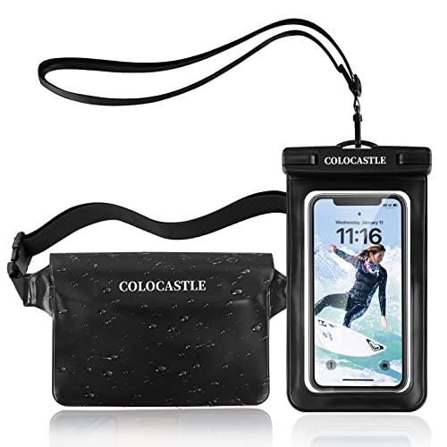 COLOCASTLE Custodia Impermeabile Smartphone, Borsa Impermeabile Mare, Sacca Stagna, Dry Bag, IP68 Marsupio Subacquea con Cintura Regolabile per Spiaggia Nuoto, Canottaggio, Pesca, Escursioni