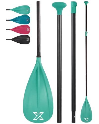 ZLX SUP Paddle 3 & 4 Pezzi Regolabile in Alluminio SUP Paddle con Lama in Fibra di Vetro - Perfetto per Il Surf, galleggiamento e Divertimento degli Sport Acquatici