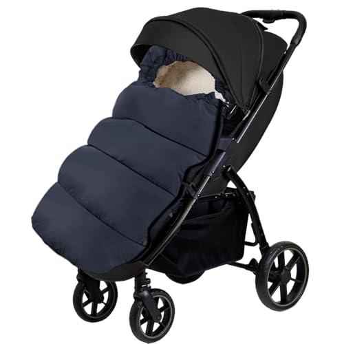 Aloskart Sacco Passeggino Invernale Ispessito, Sacco Nanna Passeggino Universale Grande, Coprigambe Ovetto Stroller, Coprigambe Termico Stroller, Sacco a pelo Passeggino Grande (Blu Scuro)
