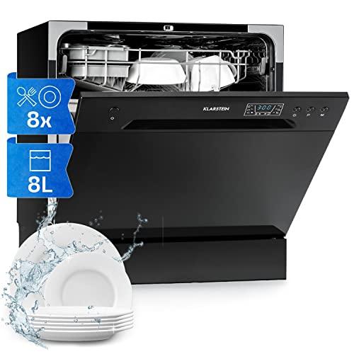 Klarstein Lavastoviglie 8 Coperti, Libera Installazione Silenziosa con 6 Programmi di Lavaggio, Mini Lavastoviglie Piccola, Mini da Tavolo Compatta e Facile da Installare