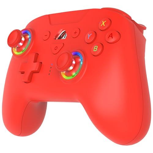 SUBSONIC - Joystick senza fili per Switch/Switch 2 – Wireless controller bluetooth con LED, vibrazione e giroscopio - Rosso