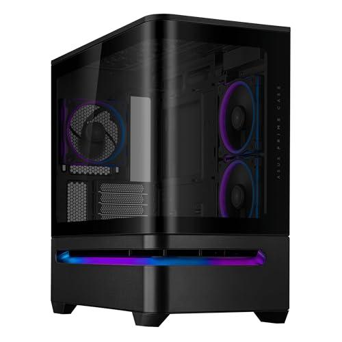 ASUS Prime AP202 ARGB, Case mATX, Pannelli Tool-Free, Supporto per Dissipatori da 360mm, Schede Grafiche da 420 mm e Alimentatori da 200 mm, 3 Ventole ARGB Integrate, Porta USB-C, Nero
