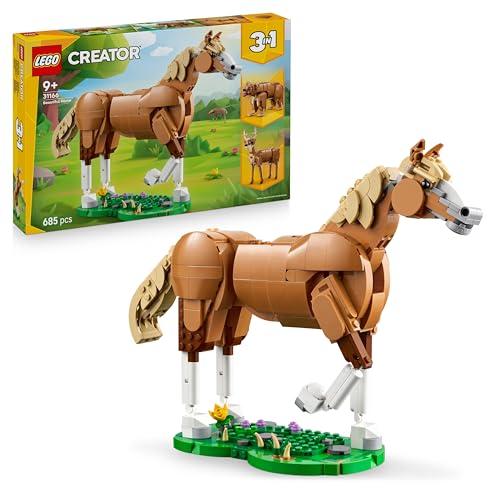 LEGO Creator 3 in 1 Cavallo Meraviglioso - Giocattolo con Animale Trasformabile in Orso o in Modello di Cervo Snodabile - Regalo Creativo per Bambine e Bambini da 9 Anni in su - 31166