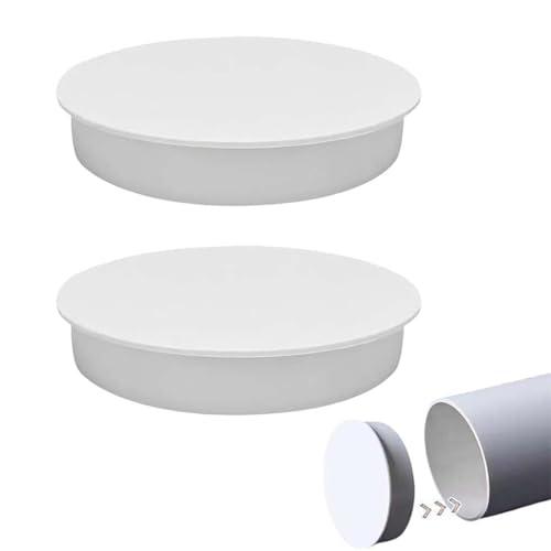 SULIUDAJI 2 Pezzi Tappo Terminale In Pvc, Diametro Interno 100 Mm, Robusta Copertura Bianca Per Tubi In Pvc, Ideale Per Applicazioni Sanitarie, Giardino E Edilizia