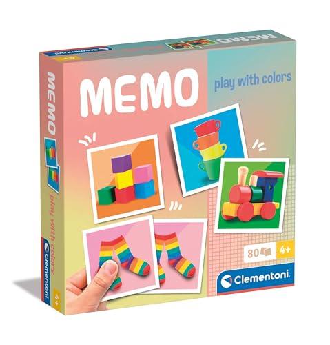 Clementoni - 18307 - Memo Play with colors - Gioco Di Memoria E Associazione, Carte Da Accoppiare, Gioco Educativo Bambini 3 Anni, Gioco Di Carte, Gioco Da Tavolo Bambini, Made In Italy