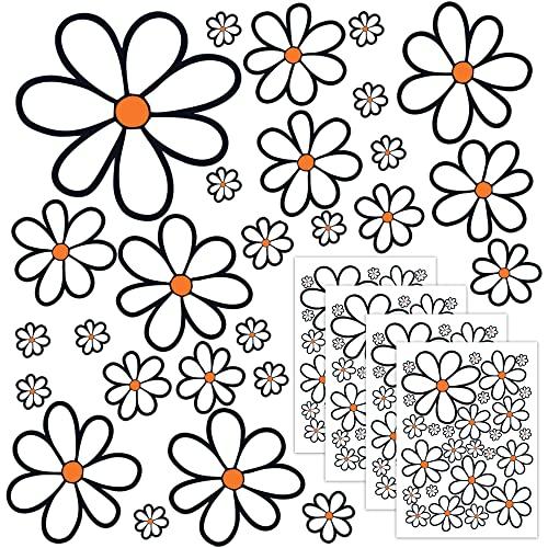 GamesMonkey® - Adesivi Auto Fiori Margherite Prilblumen Tuning - 27/54 / 108 Pezzi - Carrozzeria Divertenti Moto Bicicletta Stickers Vetri Casco (Large, 108 Pezzi, Col 005)