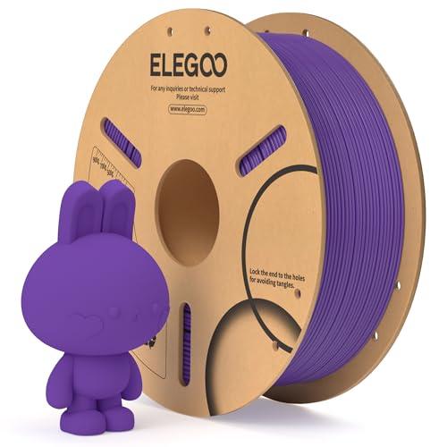 ELEGOO Filamento PLA 1,75 mm Viola 1 KG, Filamento per stampante 3D Precisione dimensionale +/- 0,02 mm Bobina di cartone Filamento di stampa 3D Adatto alla maggior parte delle stampanti 3D FDM