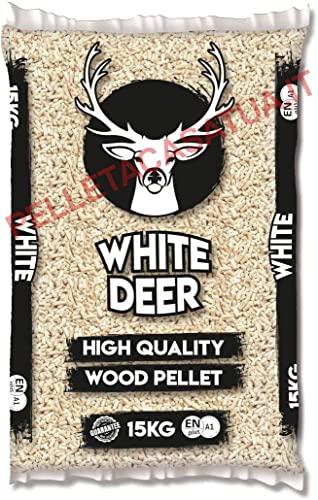 Pellet WHITE DEER - Pellet di alta qualità - Certificato Enplus A1 (1 sacco da 15 kg)