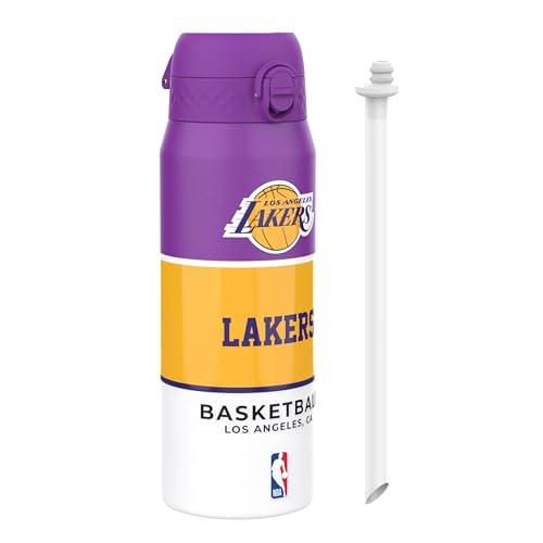 Ion8 NBA Los Angeles Lakers Borraccia Termica con Cannuccia Rimovibile, 750ml/24oz, a Prova di Perdite, Facile da Aprire, Serratura Sicura, Lavabile in Lavastoviglie, Maniglia per il Trasporto