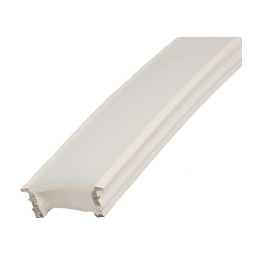 JANDEI - Custodia Flessibile in Silicone 5 Metri Senza Base per Striscia LED, Formato Rettangolare 20 mm x 10 mm. Adatto per Interni, Custodia Bianca (non include striscia LED)