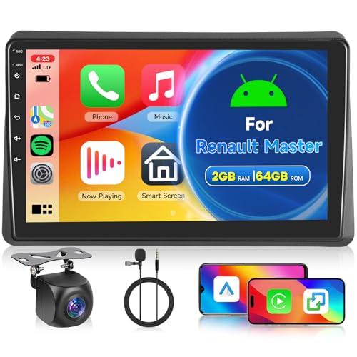 2GB 64GB Android Autoradio per Renault Master 2019-2022 Radio Wireless Carplay Android Auto, Hodozzy 10,1 Pollici Touch Screen Stereo Auto GPS, WiFi, Bluetooth, FM/RDS 2 Din Radio per Renault Master