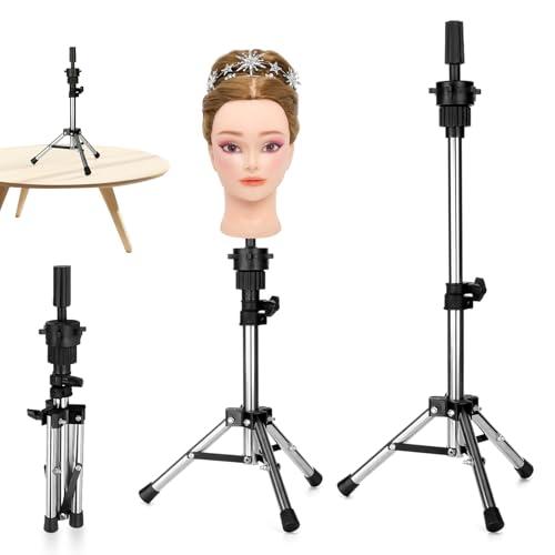 Neverland Mini Treppiedi da Tavolo 36.5-57cm Supporto Testina Parrucchiere Treppiede Parrucchiere Formazione Testa Stand Parrucca Stampo per la Pratica di Acconciatura dei Capelli/Taglio