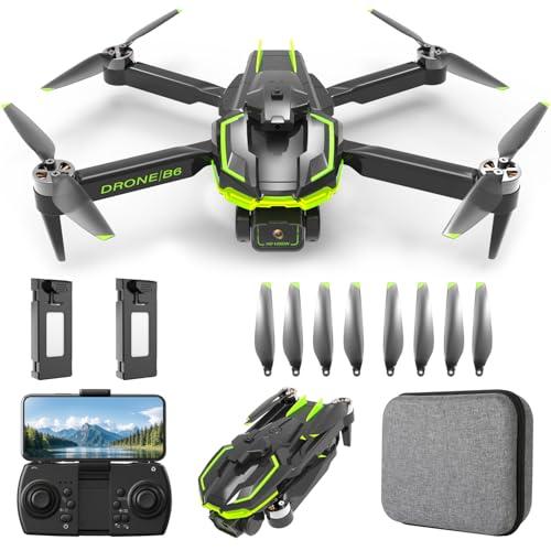 Drone con Telecamera 4K Pieghevole Drone con Motore Brushless, RC Quadcopter Telecomandati Droni per Principianti e Bambini/Adulti, Giocattoli Regalo per Ragazzo e Uomo (Black)