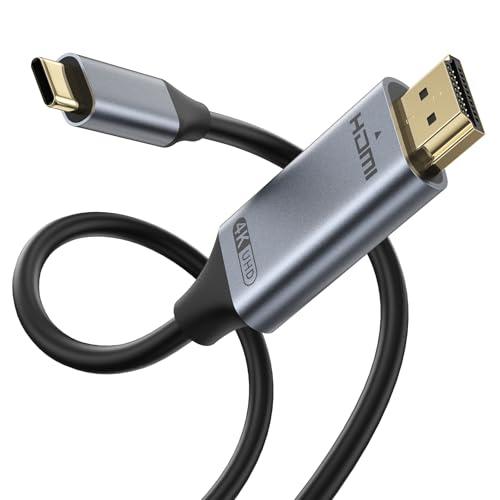 Amzpas USB C To HDMI,2M Cavo HDMI USB C 4K a 60Hz UHD Thunderbolt 3/4 per iPhone 16 Pro/Max/iPhone 15,MacBook Pro/Air,iMac,iPad Pro/Air,Samsung S23/S22/S10,Huawei P40 /P30,Dell XPS (60HZ)