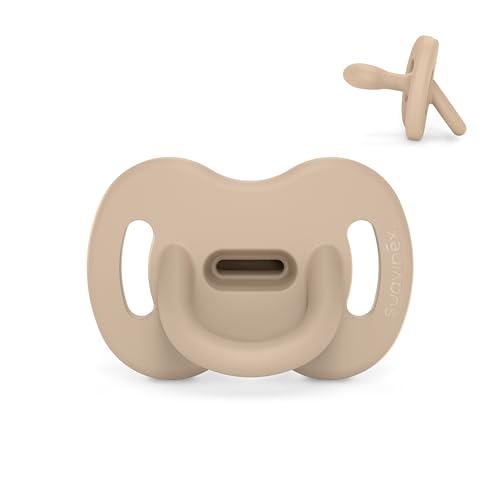 Suavinex, Ciuccio Tutto in Silicone, per Bambini 6/18 Mesi e Neonati, Ciuccio con Tettarella Fisiologica Sx Pro, Super Morbido e Flessibile, Ideale per Dormire, Color Essence, Nocciola