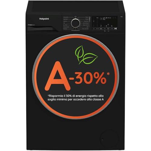 Hotpoint Ariston HB 103B CARE IT, Capacità 10kg, classe A -30%, colore Black, 1400 giri, Display digitale XL, Vapore