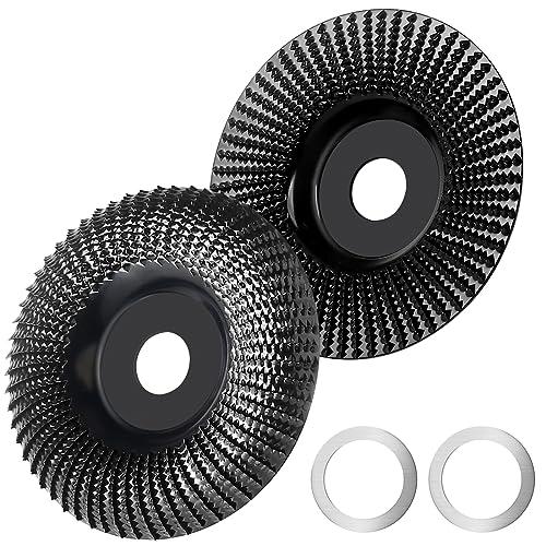 2pcs Intaglio Legno Mola Disco, 115 mm x 22.2mm Angle Grinder Disco Abrasivo la lavorazione del legno Lucidatura, finitura, modellatura del legno, smerigliatura, disco per scolpire lucidatura (115)