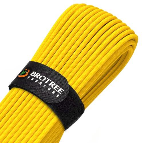 Brotree Paracord 4mm 9 Fili 100% Nylon Corda (15m, 30m, 50m) Tipo III Corda da Paracadute per Sopravvivenza, All'aperto, Fatto a Mano - 280kg Carico di Rottura (Giallo Dorato, 30m)