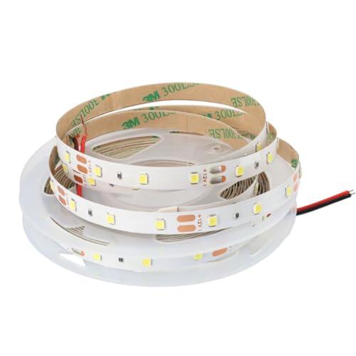 JANDEI - Striscia LED 12V Non Impermeabile 5 Metri, Bianco Freddo 6000K, 300 LED SMD2835, Larghezza 8 mm. Illuminazione Decorativa per Mobili, Vetrine, Soggiorni, Mensole (alimentatore non incluso)