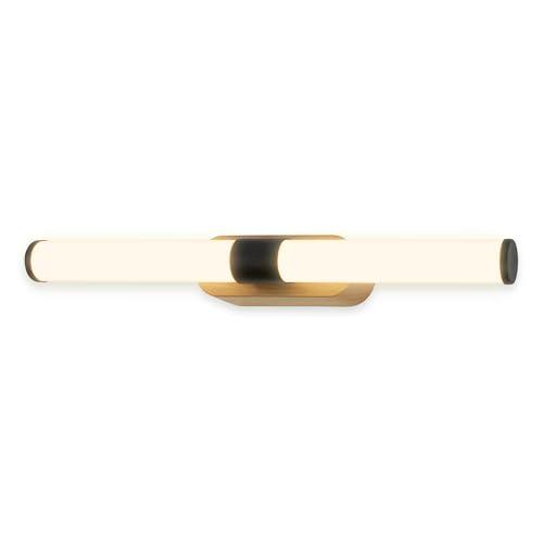 Briloner - Lampada specchio bagno IP44, resistente agli spruzzi, montaggio a parete, luce bianca calda, luce specchio bagno, 40 x 6,5 x 4,5 cm, legno nero