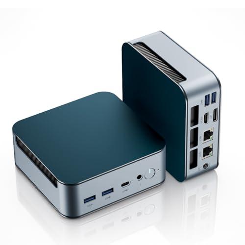 Xrenbuw Mini PC 16GB DDR4 512GB M.2 SSD, Mini Computer Ryzen 5 7430U Processor, Gigabit Ethernet, Dual 2.4+5GWi-Fi, BT 5.2, Type-C+Mini-HDMI+WiFi, 4K@60HZ UHD Dual Display, Office Desktop PC