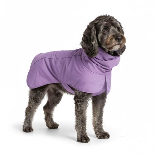 Spark Paws Cappotto impermeabile antivento per cani di taglia piccola, media, grande e extra grande, riflettente, traspirante, per tutto il corpo, viola, 2XL