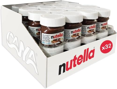 Mini Vasetto da 25gr - Confezione da 32 Pezzi per Nutella da ogni ricorrenza (Battesimi, Comunioni, Compleanni, Confettate)