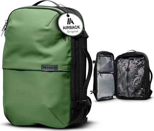 Airback Borsa da cabina, sistema di vuoto integrato, bagaglio a mano - Per viaggi nel fine settimana - Resistente all'acqua e porta di ricarica USB Urban Olive Green