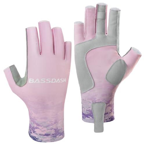 Bassdash ALTIMATE UPF 50+ Guanti da pesca da donna UV Protezione solare Guanti senza dita per kayak pagaia escursionismo ciclismo guida tiro allenamento
