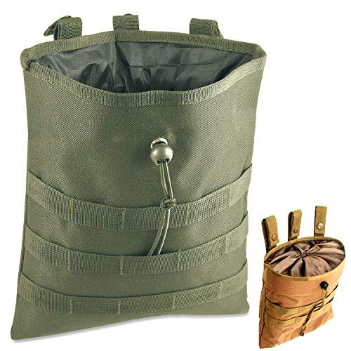 Gexgune Molle Sistema tattico Molle Dump Magazine Pouch Caccia Recupero Sacchetto Goccia Sacchetto Accessori Militari (Verde)