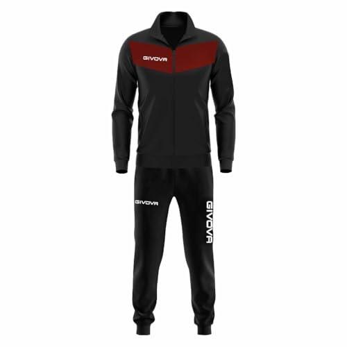 GIVOVA TUTA VISA TRIACETATO NERO/GRANATA Tg. 2XL