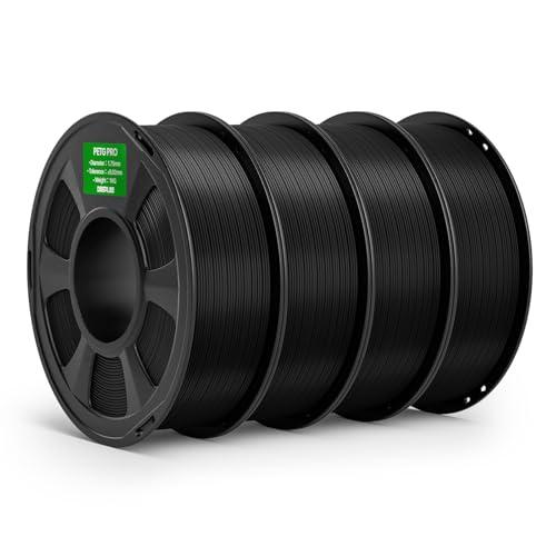 DEEPLEE PETG Pro Nero 4kg, Filamento per Stampanti 3D 1,75mm con Resistenza Migliorata e Tenacità agli Agenti Atmosferici, Compatibile con la Maggior Parte delle Stampanti 3D FDM.